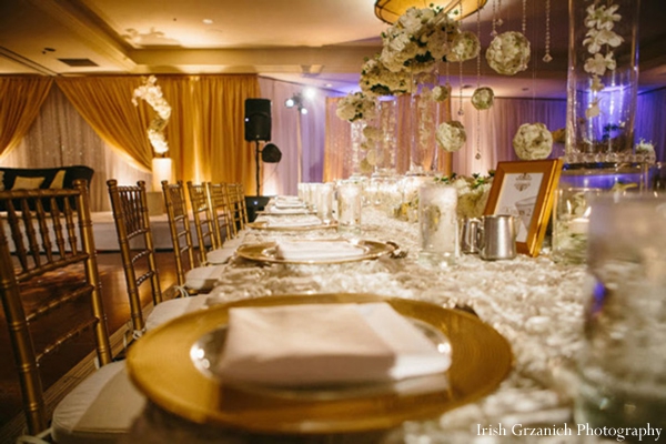 indian wedding reception table setting lighting