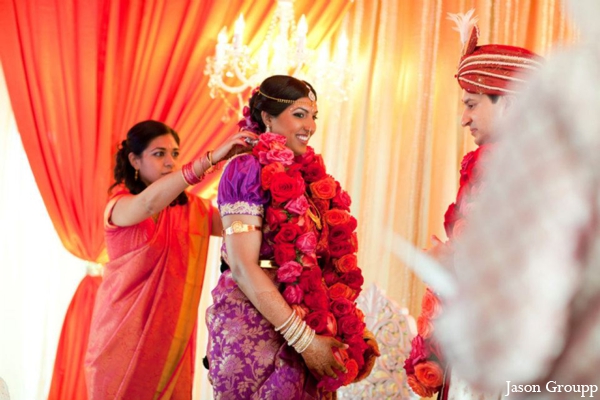 indian wedding bride ceremony jai mala