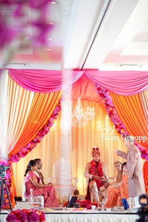 indian wedding ceremony mandap colorful