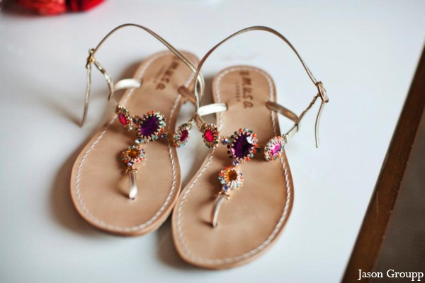 indian wedding reception sandals jewels