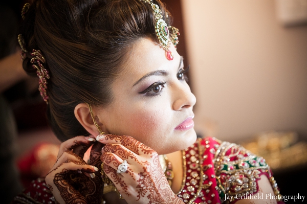 indian wedding bride prep for ceremony