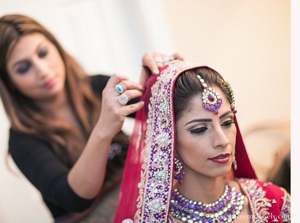 indian wedding bride getting ready