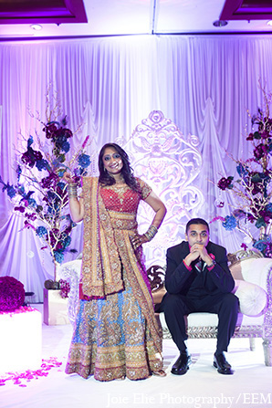 indian wedding reception groom bride