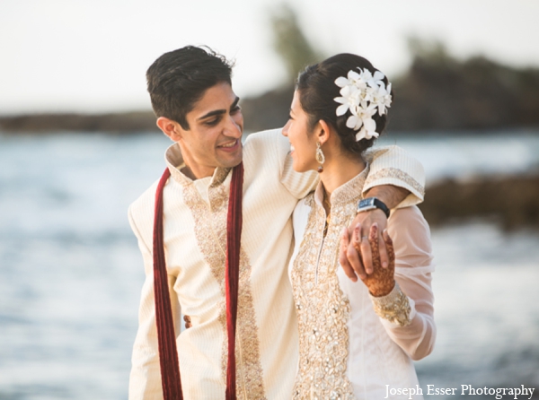 indian wedding hair outdoor beach portrait destination