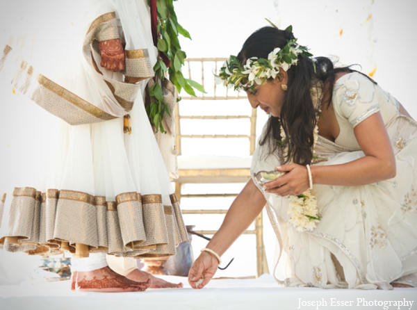 indian wedding outdoor lengha ceremony