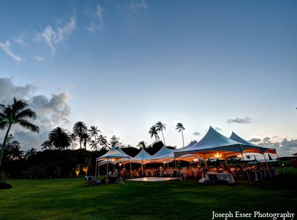 indian wedding outdoor reception tent night