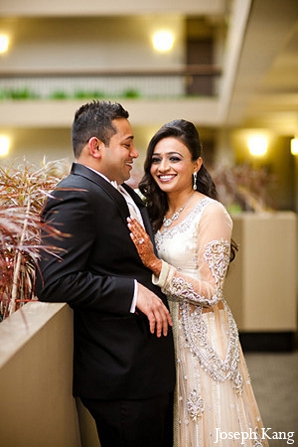 indian wedding reception portraits white lengha