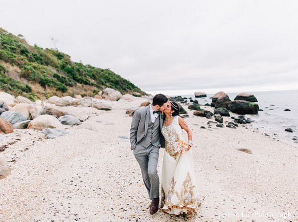 indian wedding bride groom beach