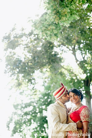 indian wedding bride groom portraits outdoors