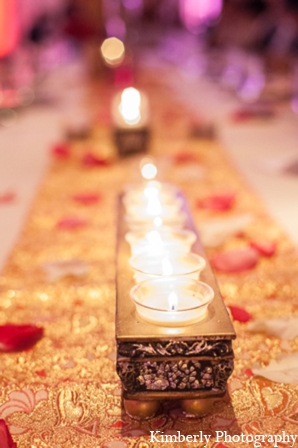 indian wedding reception lighting floral