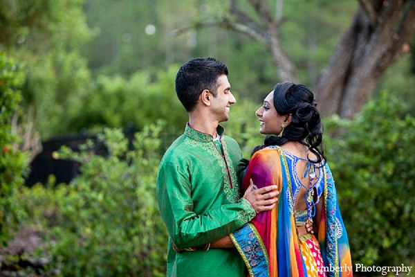 indian wedding colorful lengha mehndi bride groom