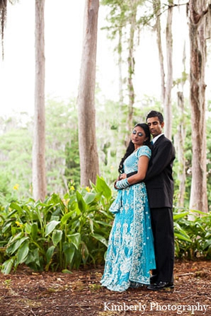 indian wedding portraits reception blue lengha