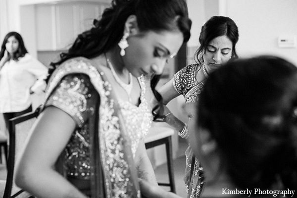 indian wedding reception bride getting ready