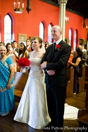 indian wedding ceremony fusion bride and father