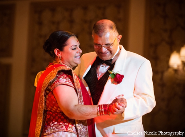 indian wedding dance reception red white