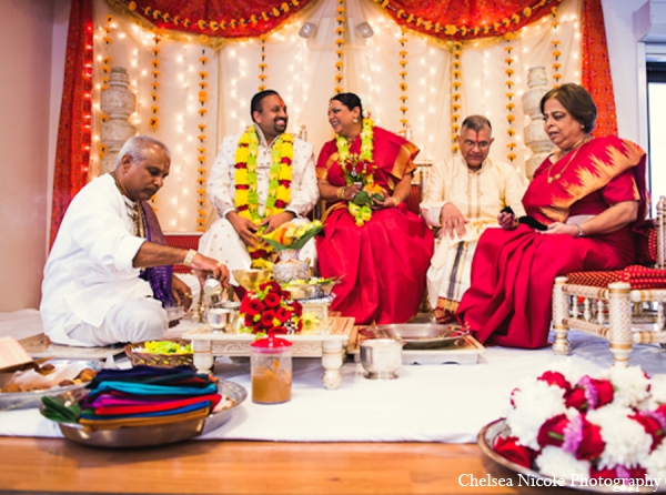 indian wedding mandap bride groom red white gold