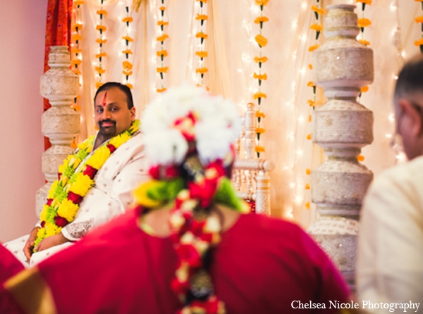 indian wedding mandap groom white