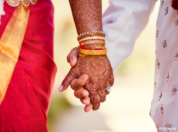 indian wedding portrait mehndi jewelry red gold white