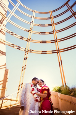 indian wedding portrait photo red gold