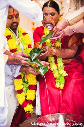 indian-wedding tradition ceremony red gold blessing