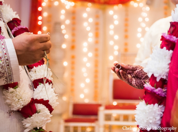 indian wedding tradition mandap red white gold