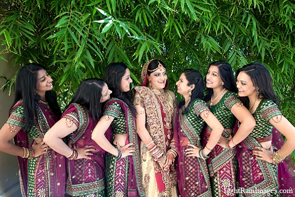 indian wedding bridal party portraits