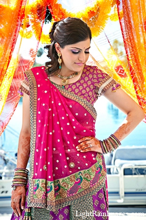 indian wedding puja fashion bride