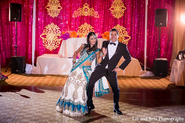 indian wedding bride groom reception dance