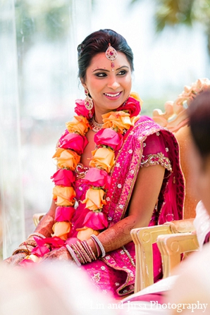 indian wedding ceremony bride pink sari