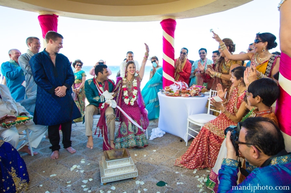 indian wedding ceremony beach mandap