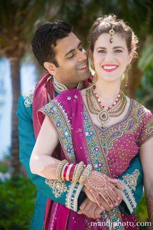 indian wedding couples portrait  traditional dress