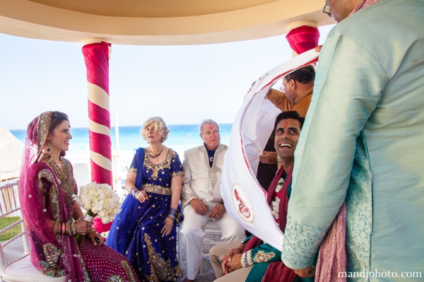 indian wedding first look at mandap