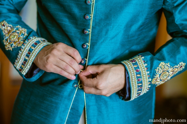 indian wedding groom getting dressed traditional sherwani