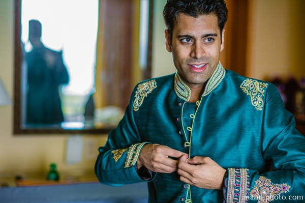 indian wedding groom teal sherwani