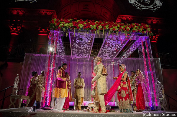 indian wedding bride groom mandap