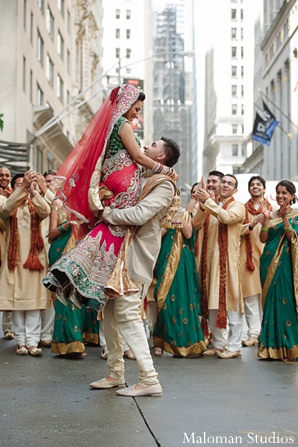 indian wedding bride groom venue portrait