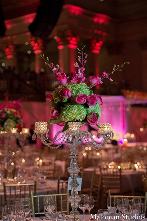 indian wedding reception decor centerpiece lighting