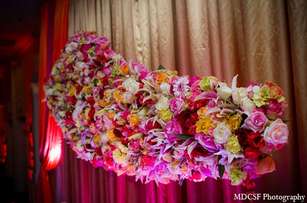 indian wedding reception floral piece arrangement decor