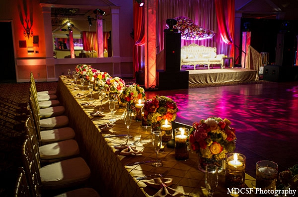 indian wedding reception table decor venue