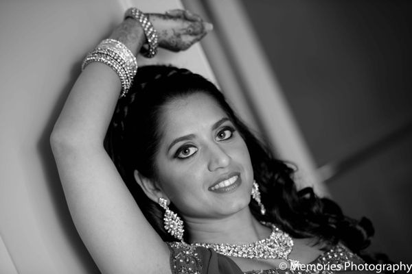 indian wedding bridal portrait black and white