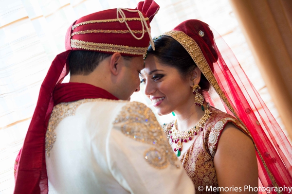 indian wedding couples portrait bride groom