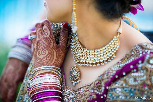 indian wedding bride reception jewelry mehndi