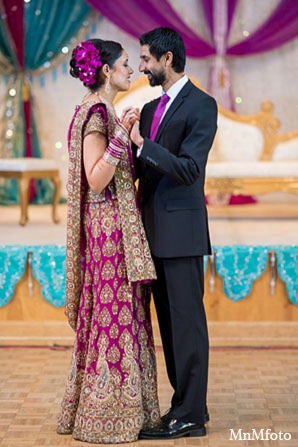 indian wedding reception bride groom fashion