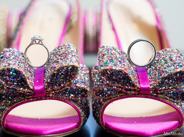 indian wedding bridal fashions sparkly shoes