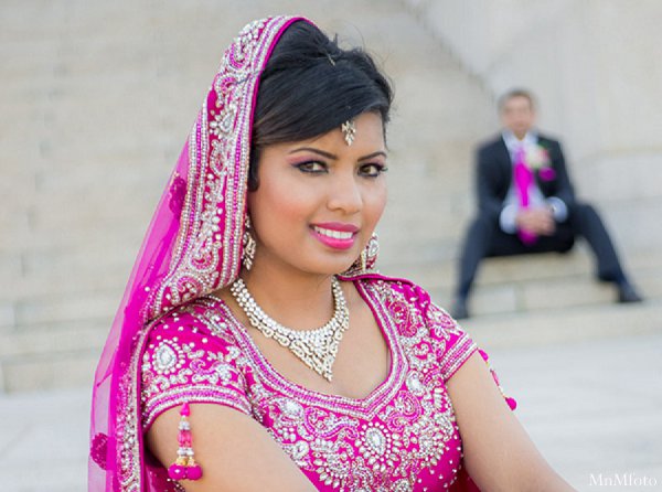 indian wedding bride portrait lengha