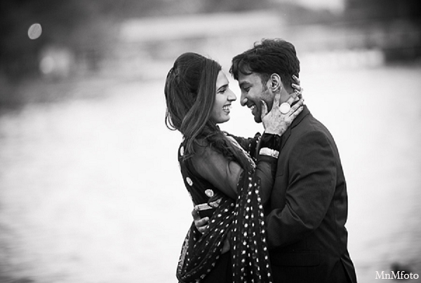 indian wedding engagement photo session black white