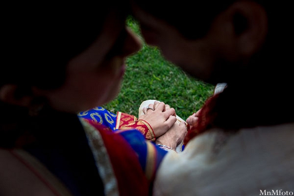 indian wedding closeup shot bride and groom together