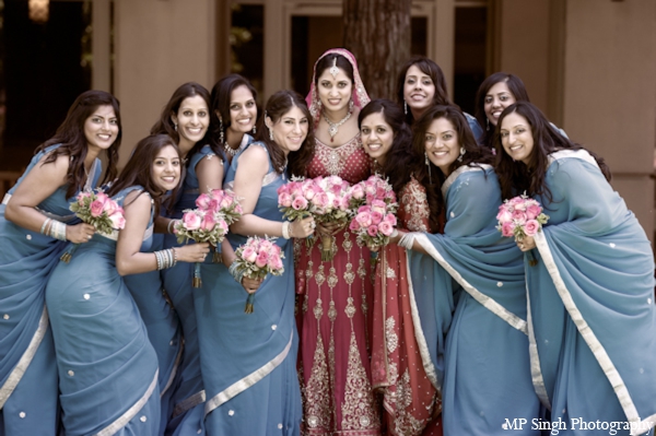 indian-weddin-bridal-party-lenghas-saris