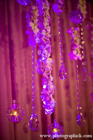 indian wedding reception floral lighting