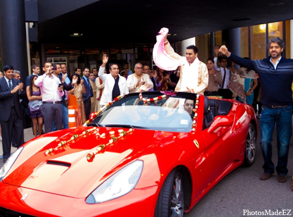 indian wedding baraat car groom